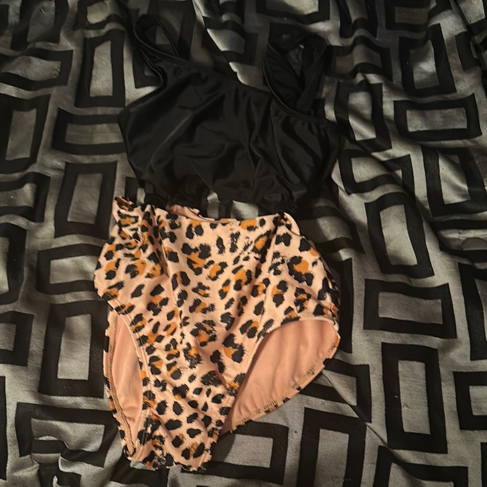Leopard Print Kids One Piece Swimsuit